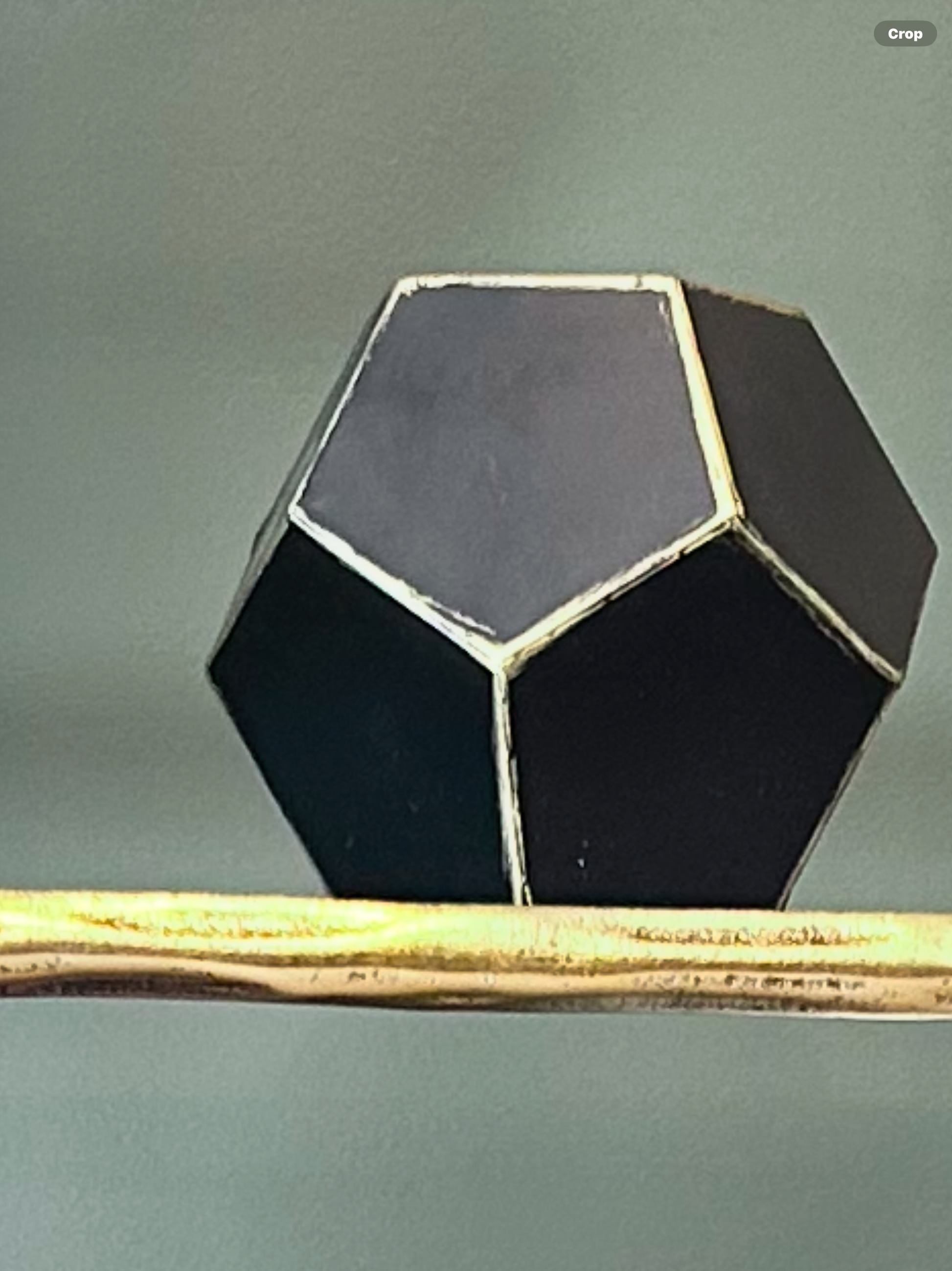 Pentagonal Metal Vase Gold and Black