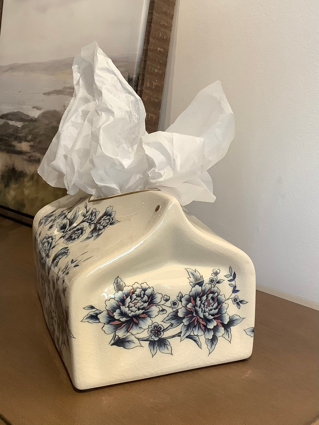 Floral Ceramic Tissue Box Holder