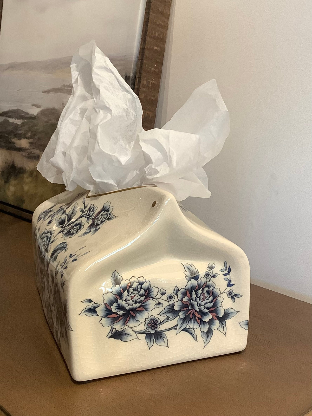 Floral Ceramic Tissue Box Holder