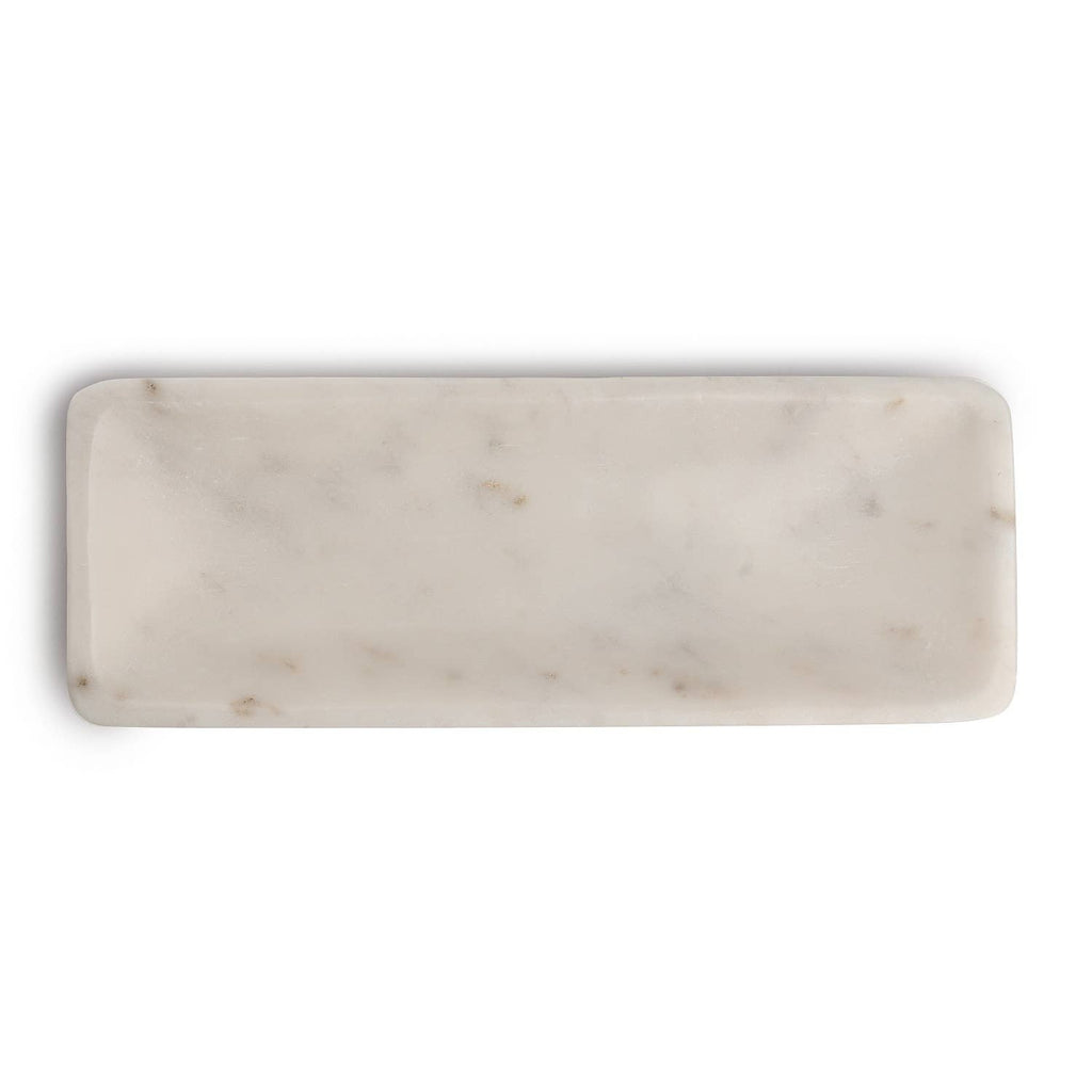 Sm. White Marble Round Edged Tray