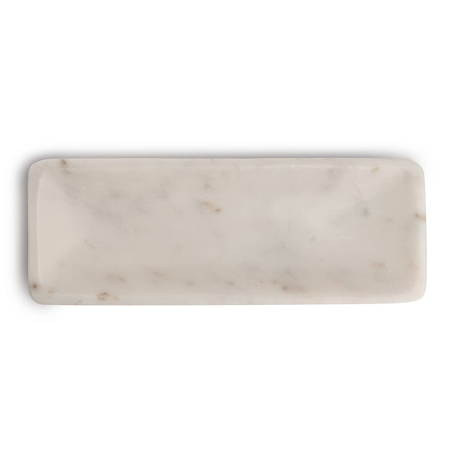 Sm. White Marble Round Edged Tray