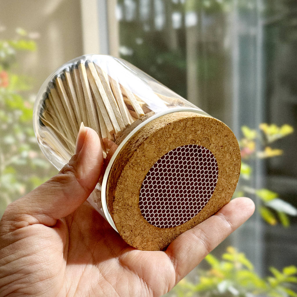 4" Matches in Premium Glass Cloche - Color of Your Choice
