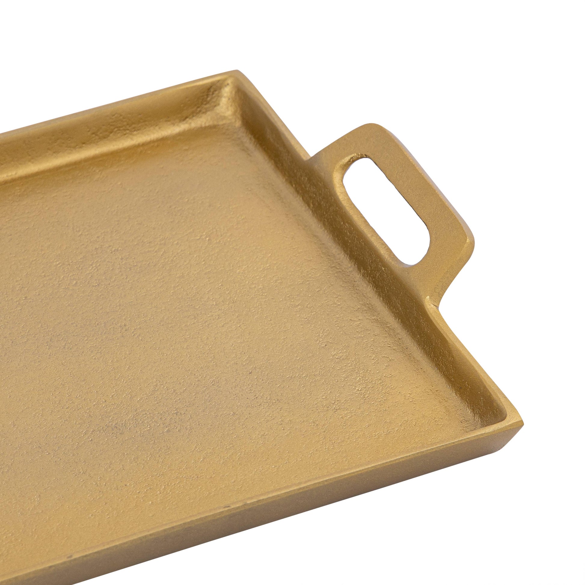Aluminum Tray w/Handles Antique Brass