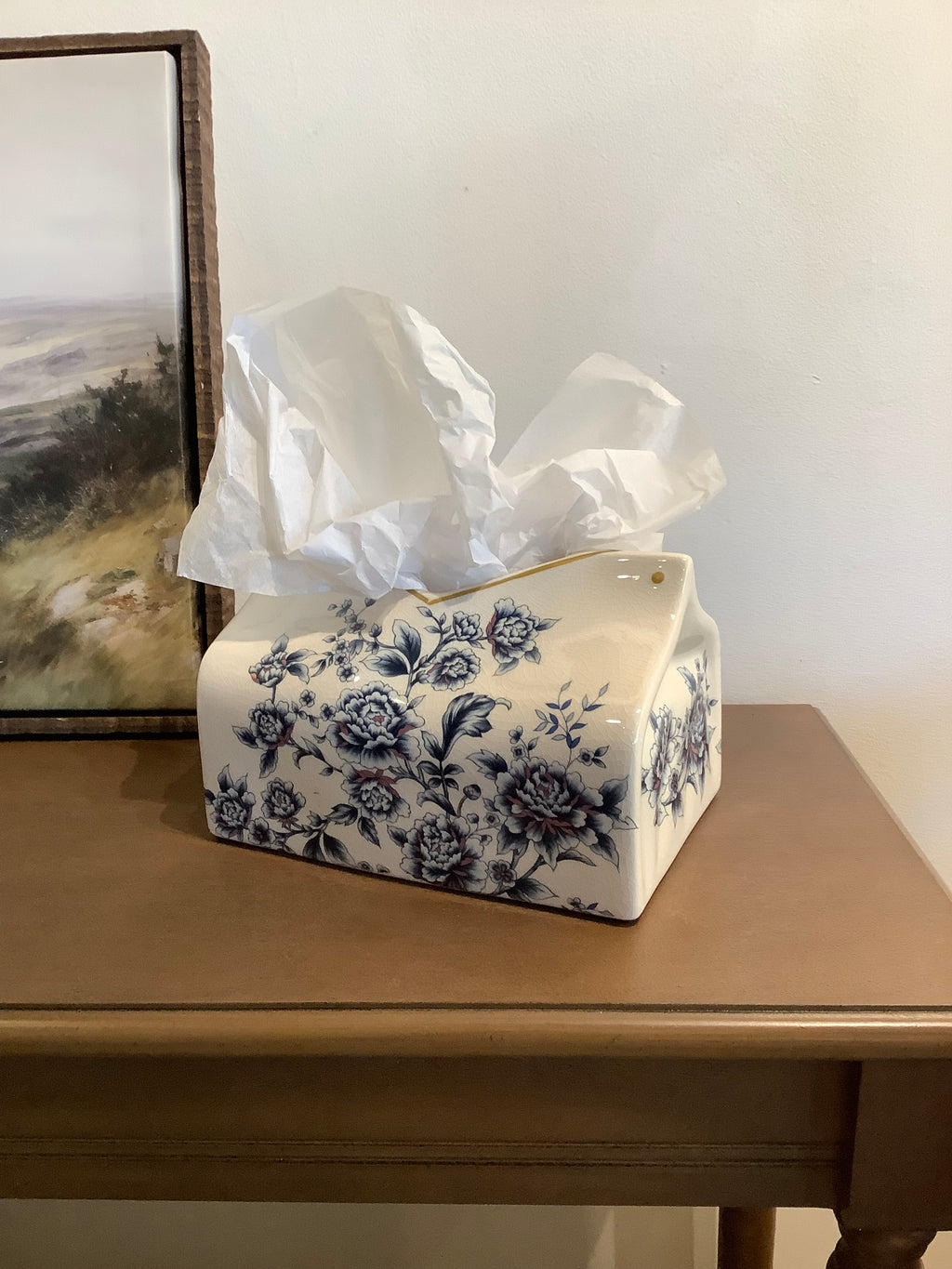 Floral Ceramic Tissue Box Holder