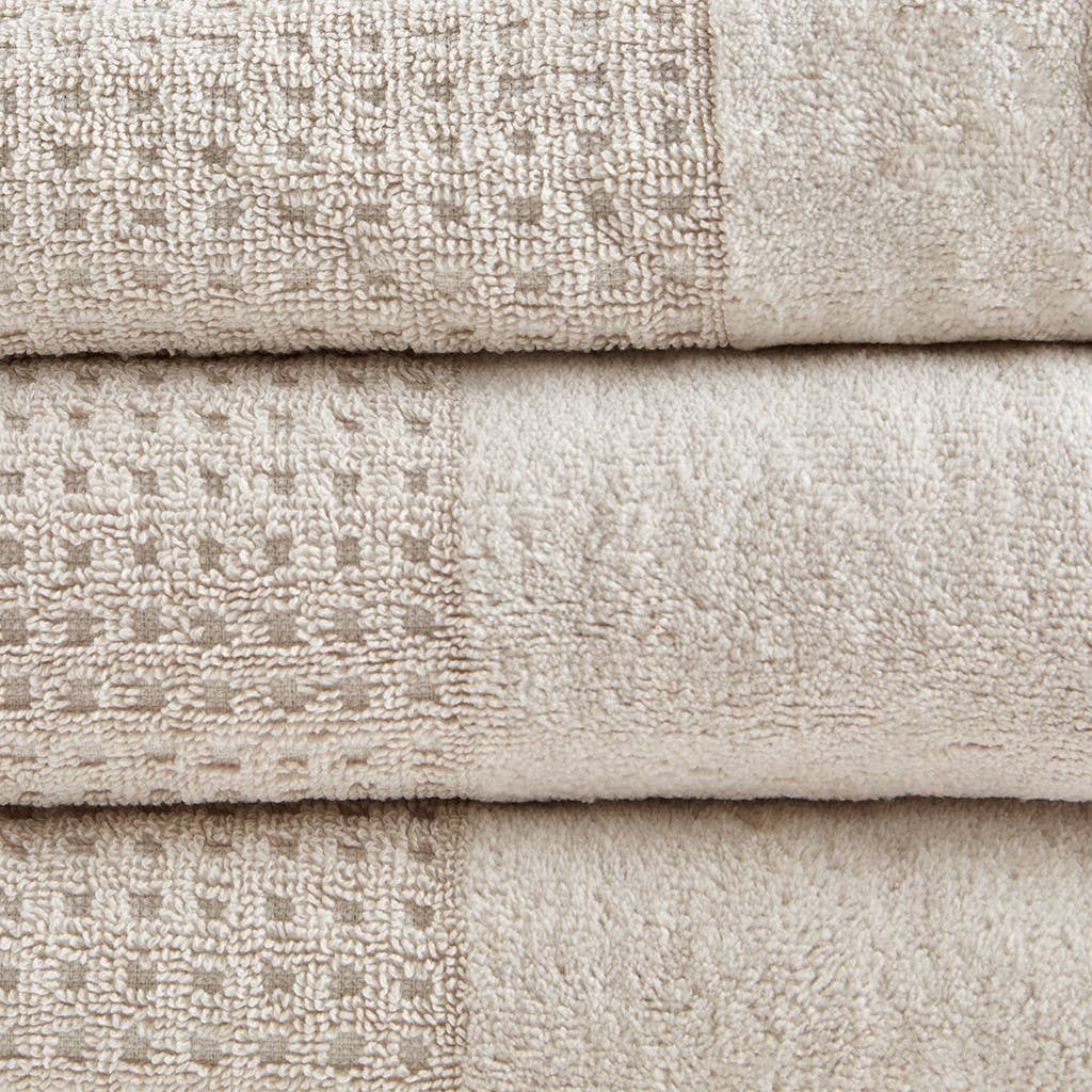 Spa Waffle 6-Piece Bath Towel Set [Certified], Beige