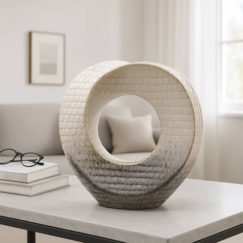 Ceramic Abstract Circular Cutout Sculpture
