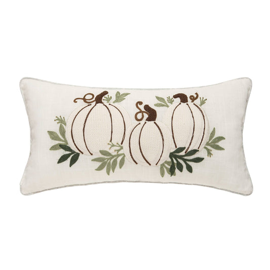 Fall/Harvest White Pumpkin Trio Throw Pillow