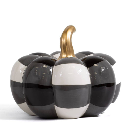 Jodie Pumpkin Décor - White/Black - 8.5x6.5