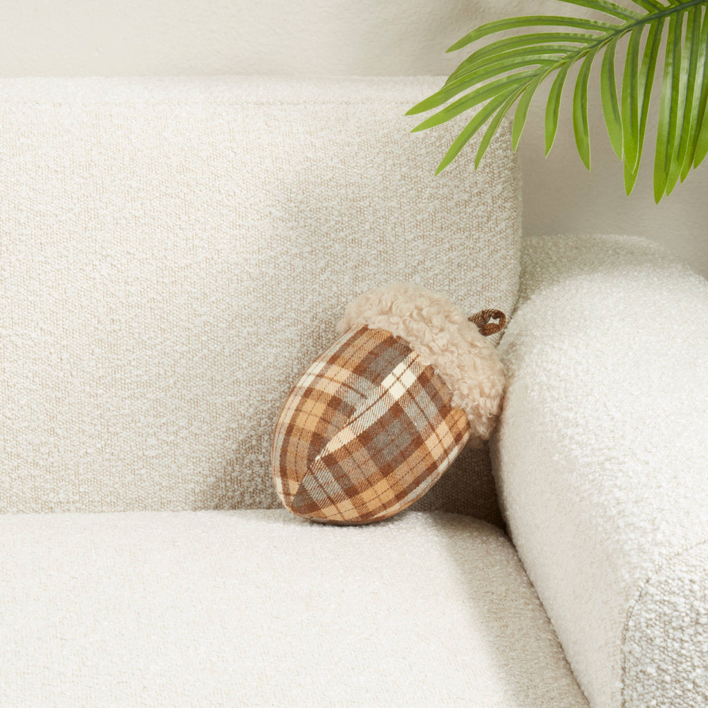 Plaid Acorn Throw Pillow