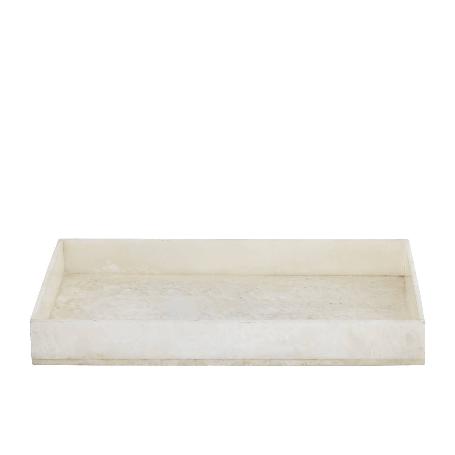 White Resin Rectangular Tray L 18.1" X W 11.81" X H 1.97"