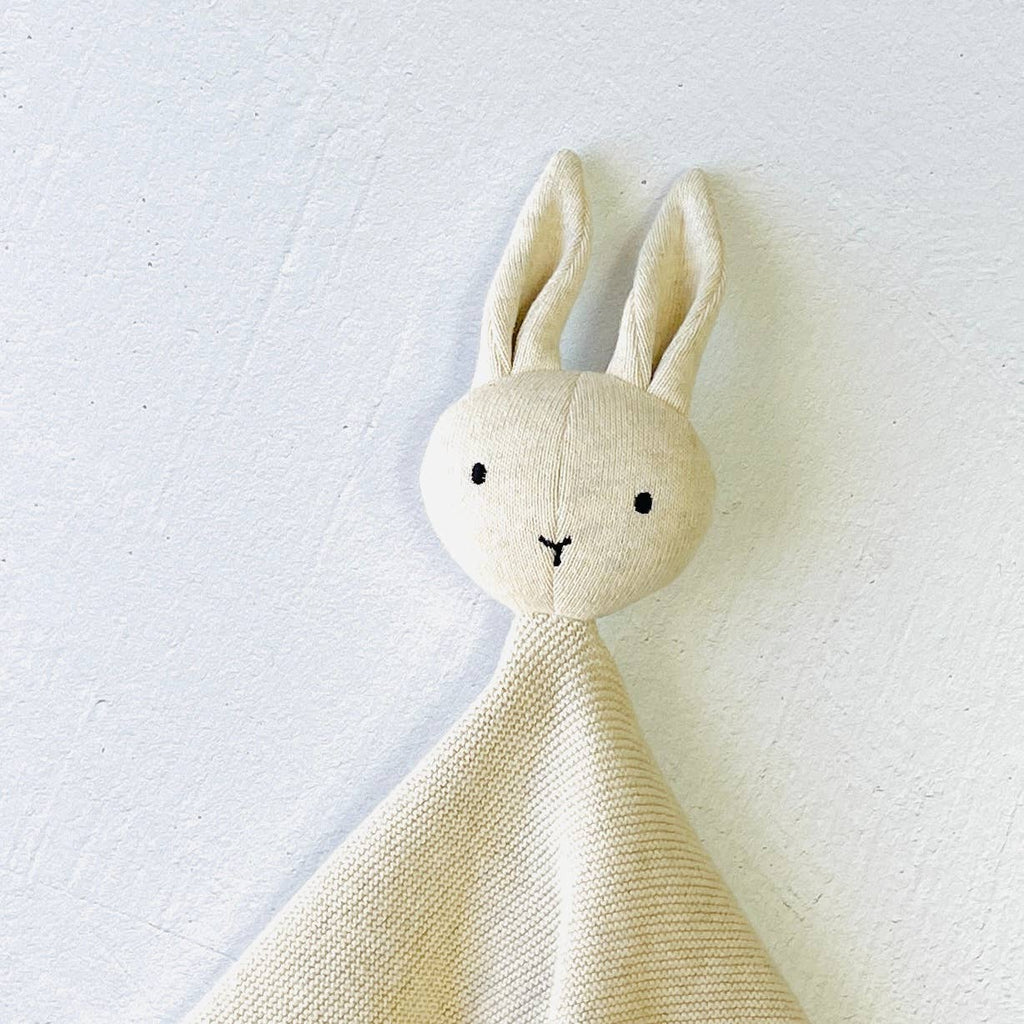 Bunny Mommy & Me Baby Knit Blanket & Lovey Gift SET