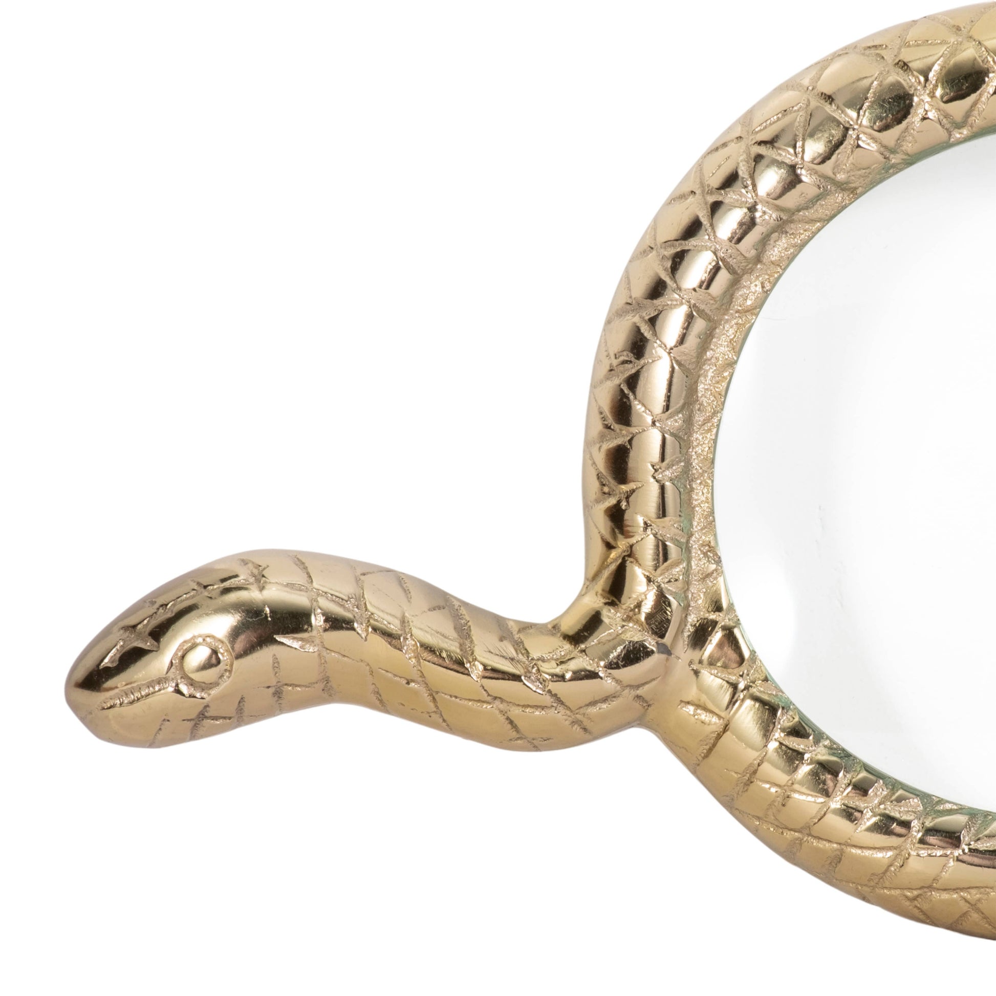 Decorative Object - Gold Metal Snake Magnifying Glass, 9 in.