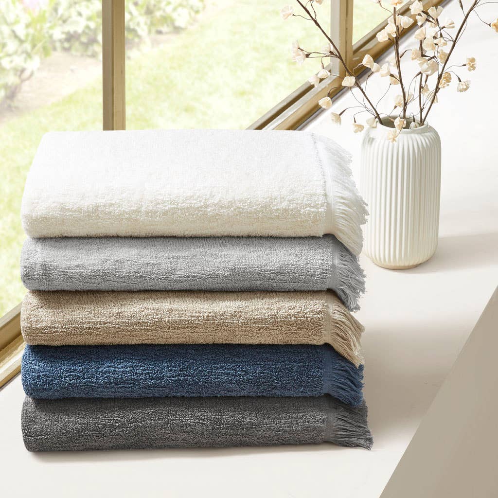 Terry Cotton 630gsm Fringed 6-Piece Towel Set, Ivory