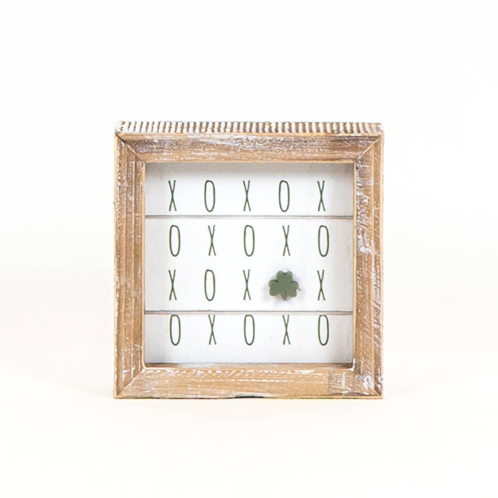 5x5 Reversible Wood Framed Sign - XOXO Valentine/St Patrick