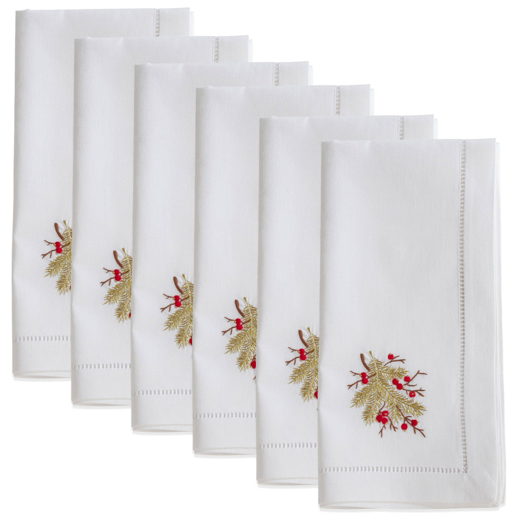 Embr'd Berry Branch Napkin