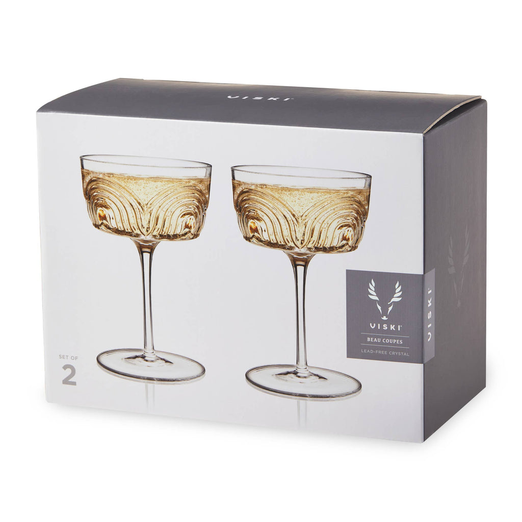 Deco Beau Crystal Cocktail Coupes Set of 2