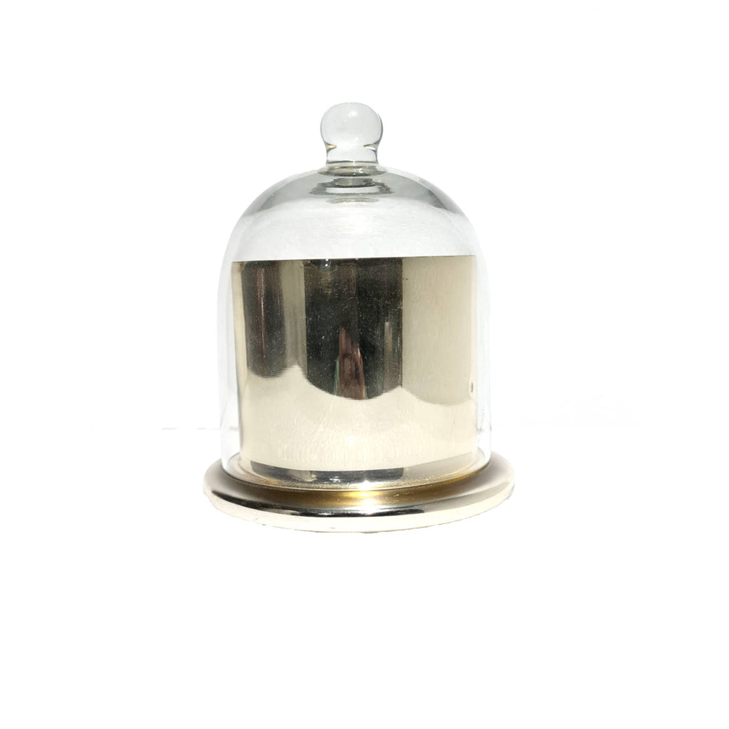 Glass 6" Gold Everyday Mercury Jar With Cloche DS