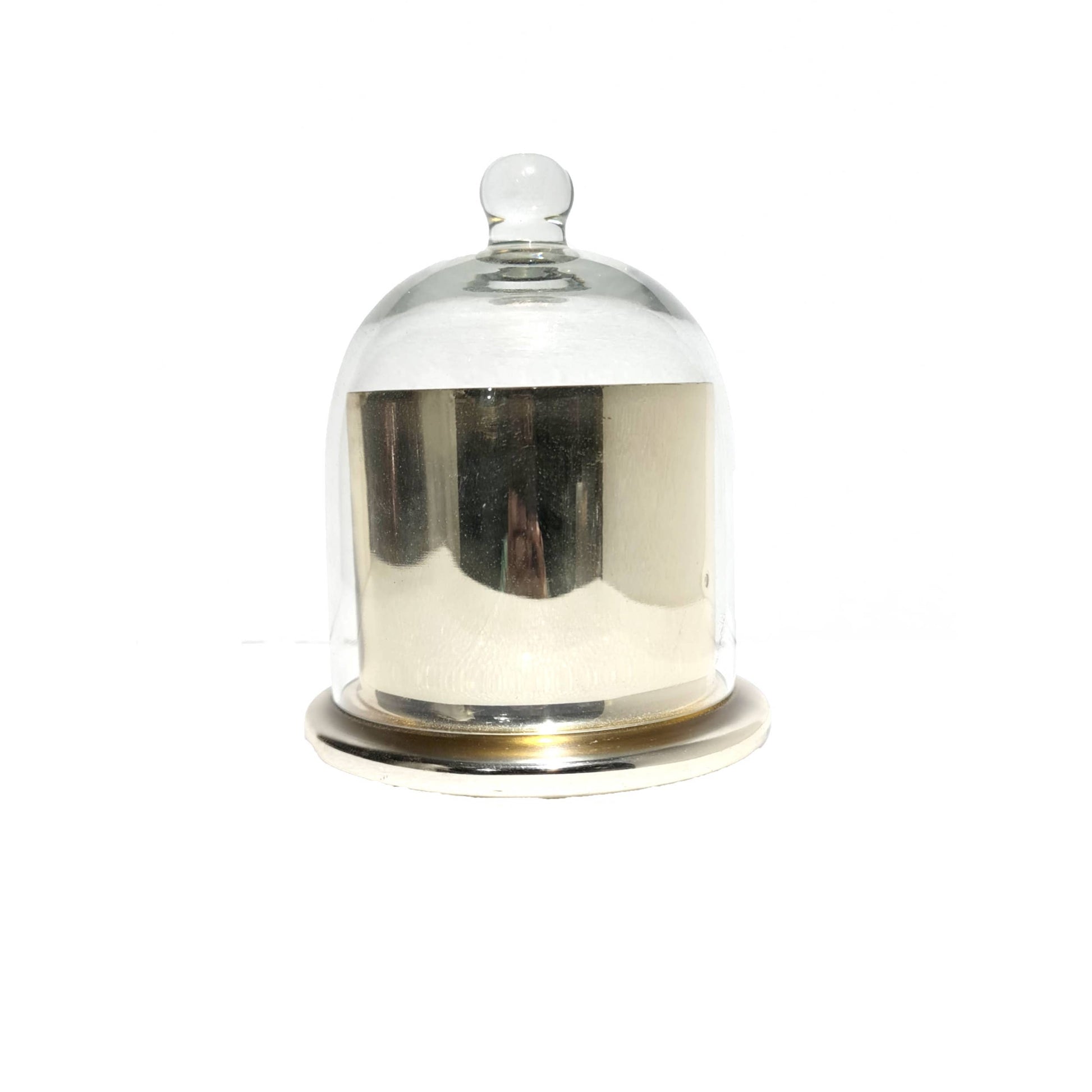 Glass 6" Gold Everyday Mercury Jar With Cloche DS