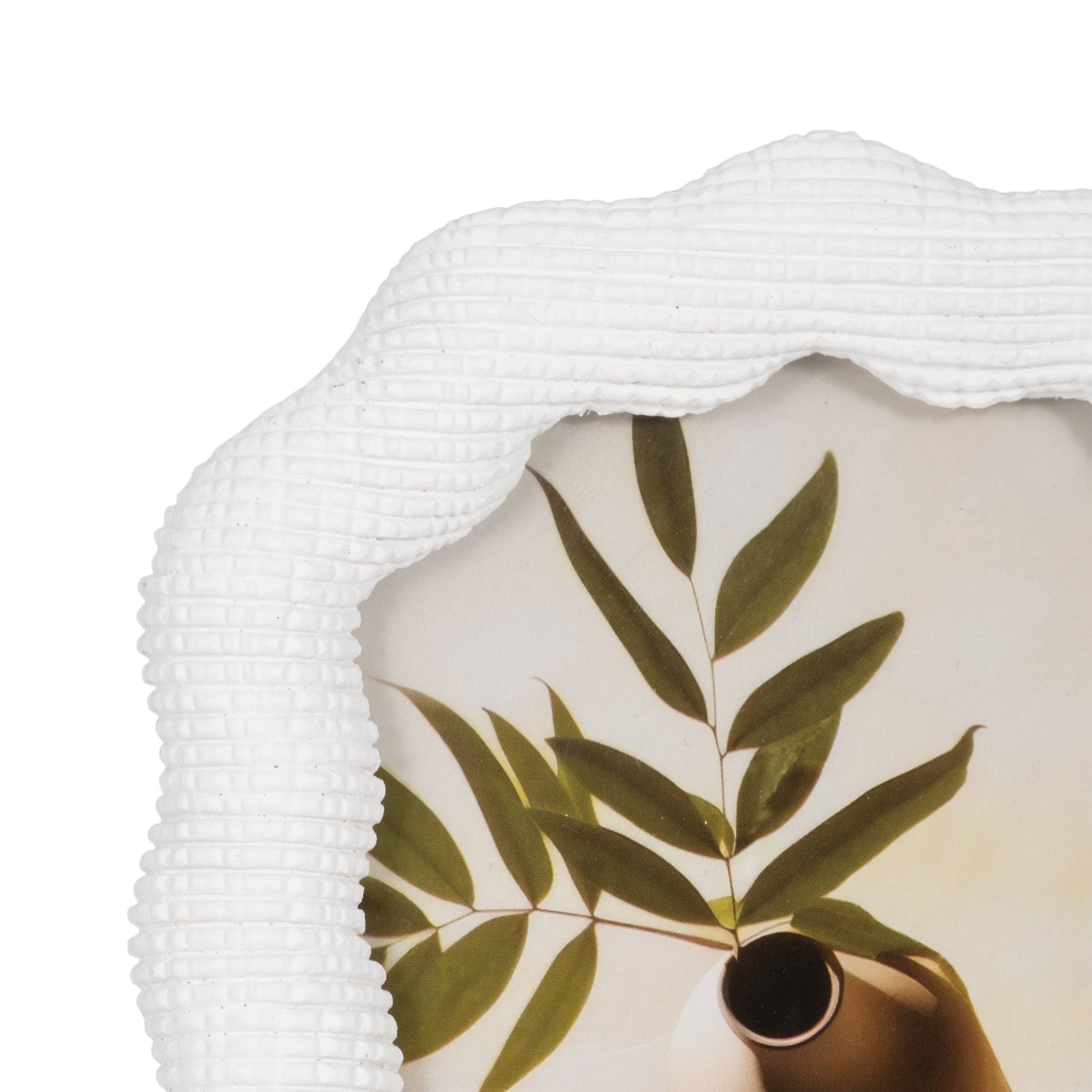 Resin Sculptural Texture Photo Dome Frame - White, 4x6 in.
