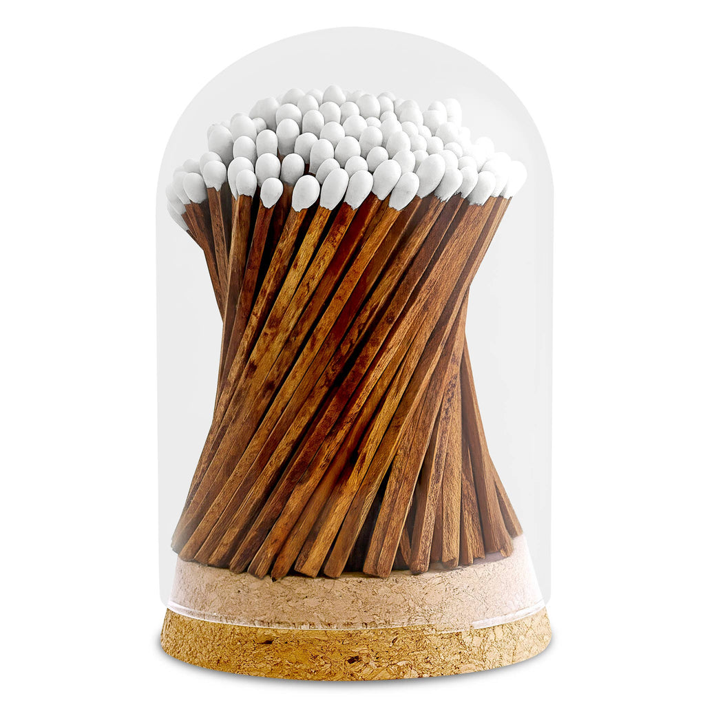 4" Matches in Premium Glass Cloche - Color of Your Choice