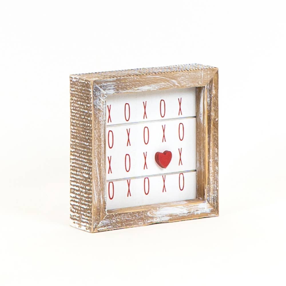 5x5 Reversible Wood Framed Sign - XOXO Valentine/St Patrick