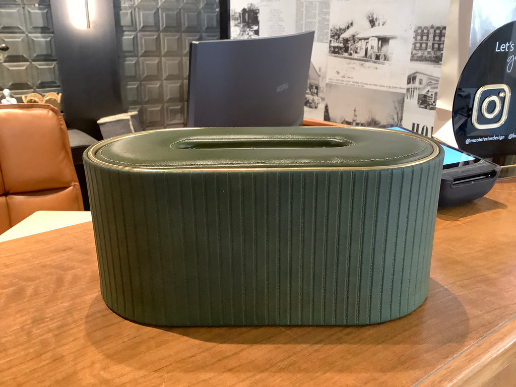 Oval Green Tissue Box