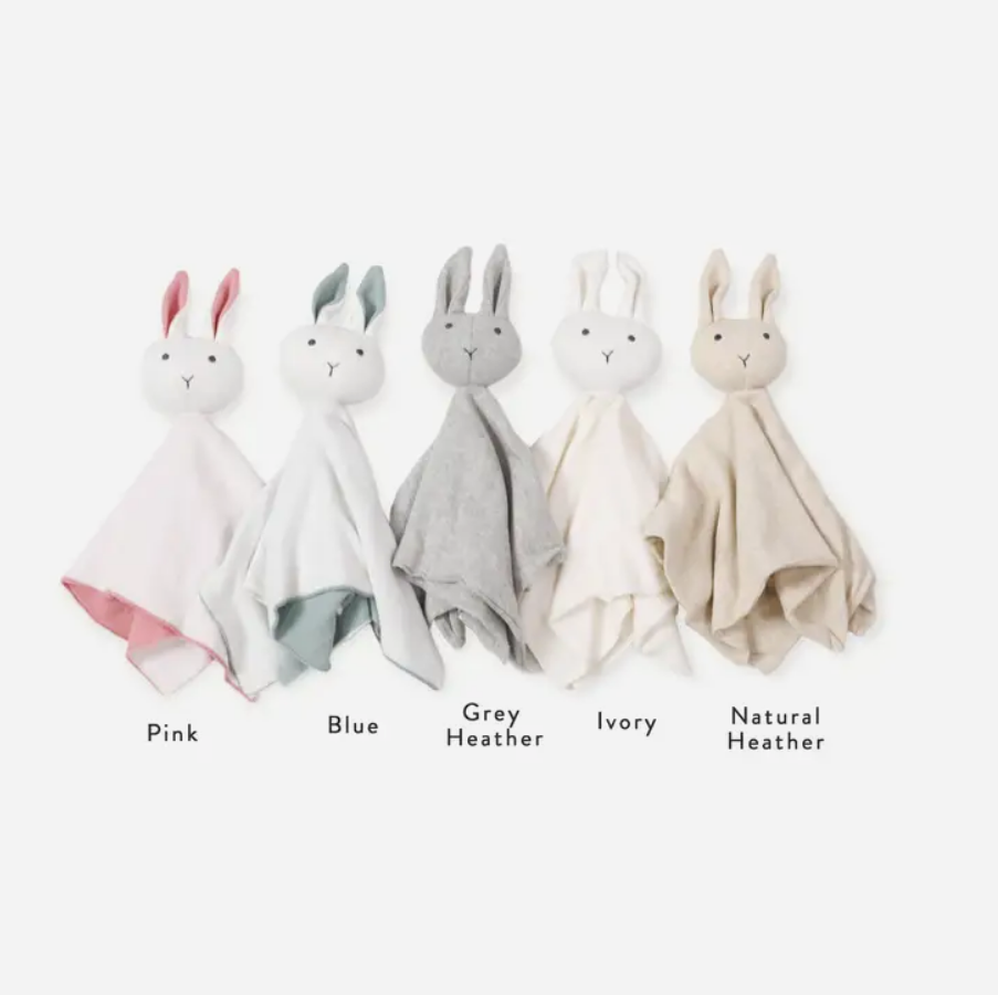 Bunny Mommy & Me Baby Knit Blanket & Lovey Gift SET