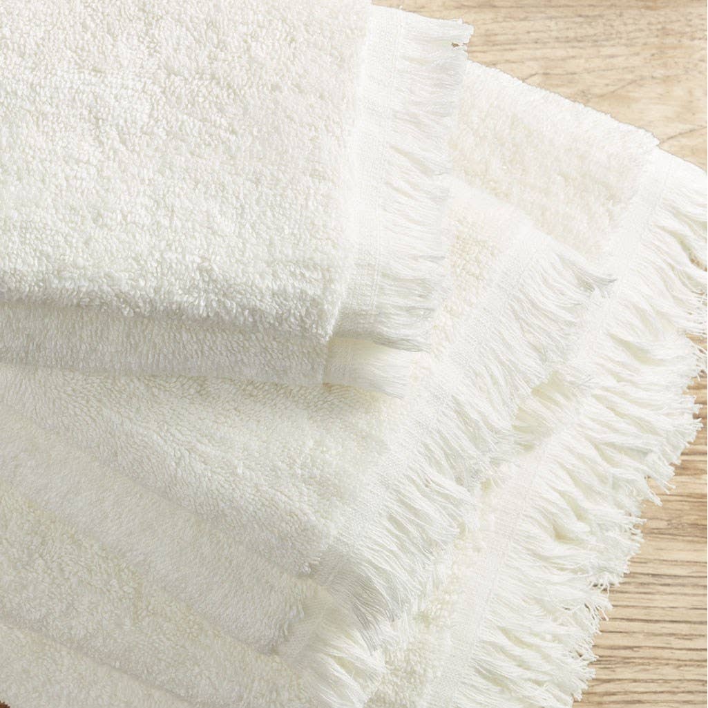 Terry Cotton 630gsm Fringed 6-Piece Towel Set, Ivory