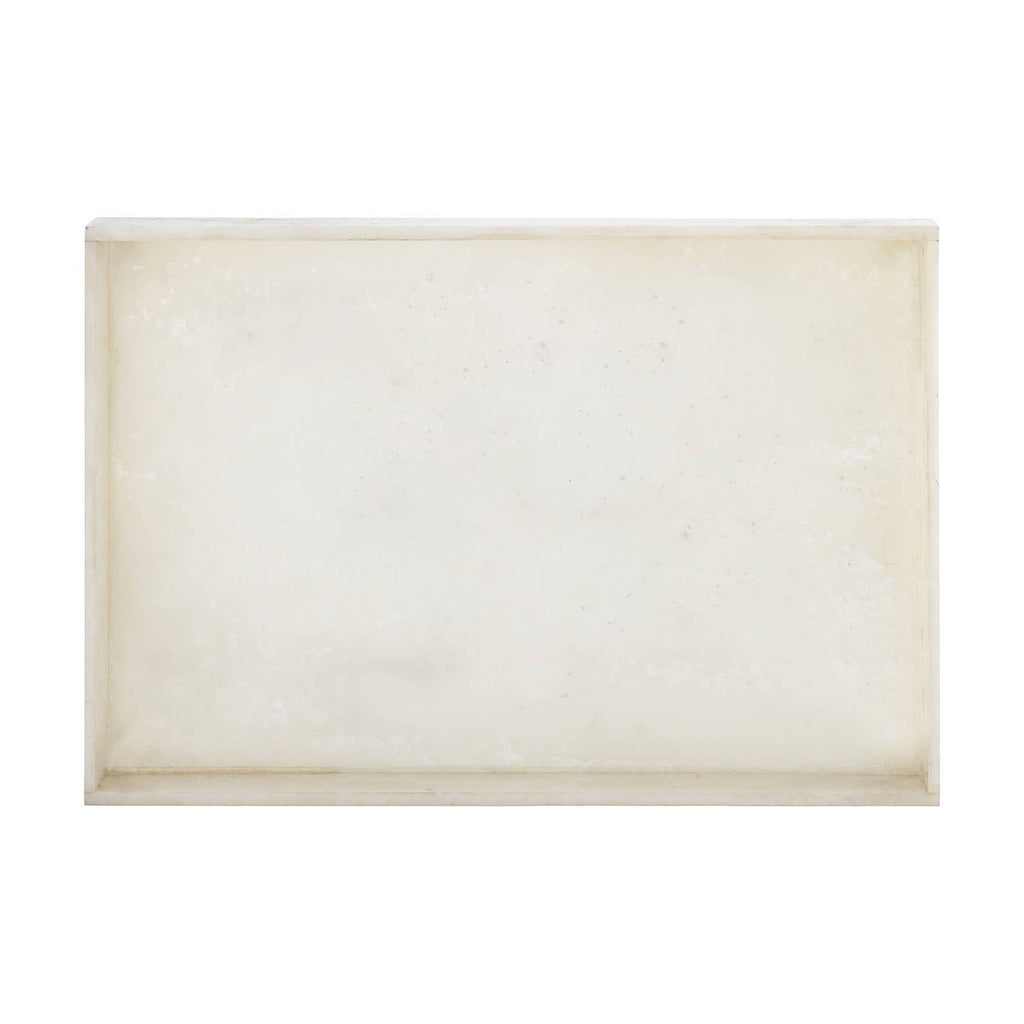 White Resin Rectangular Tray L 18.1" X W 11.81" X H 1.97"