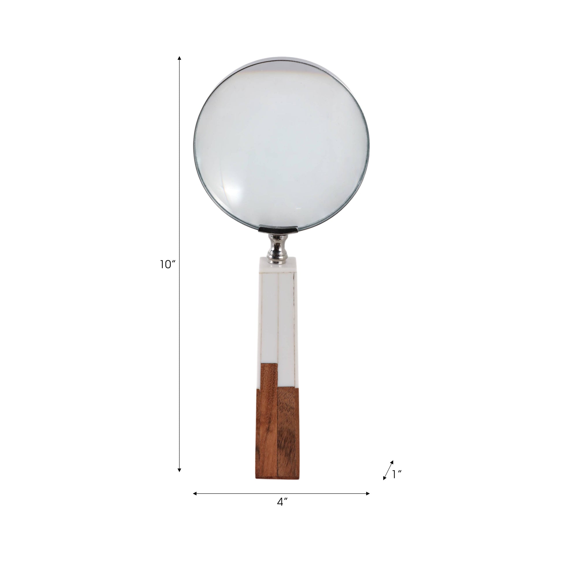 Decorative Object - White Resin 2-Toned Magnifying, 10 in.