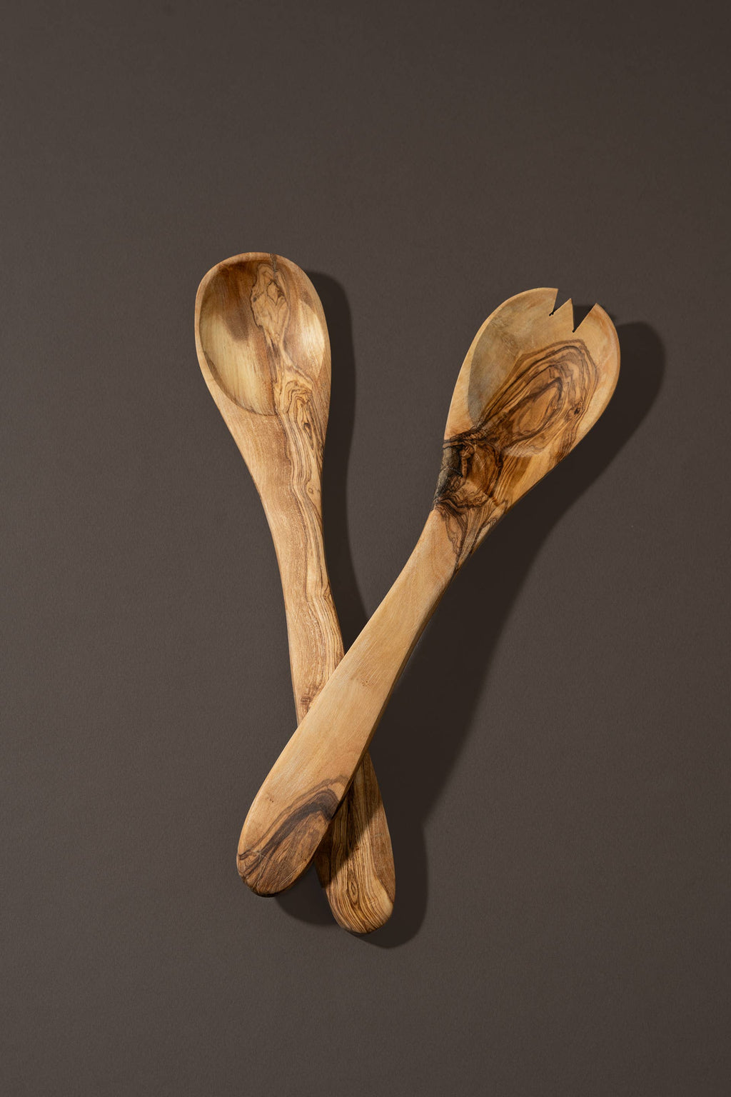 Natural Olive Wood Utensils Serving Set