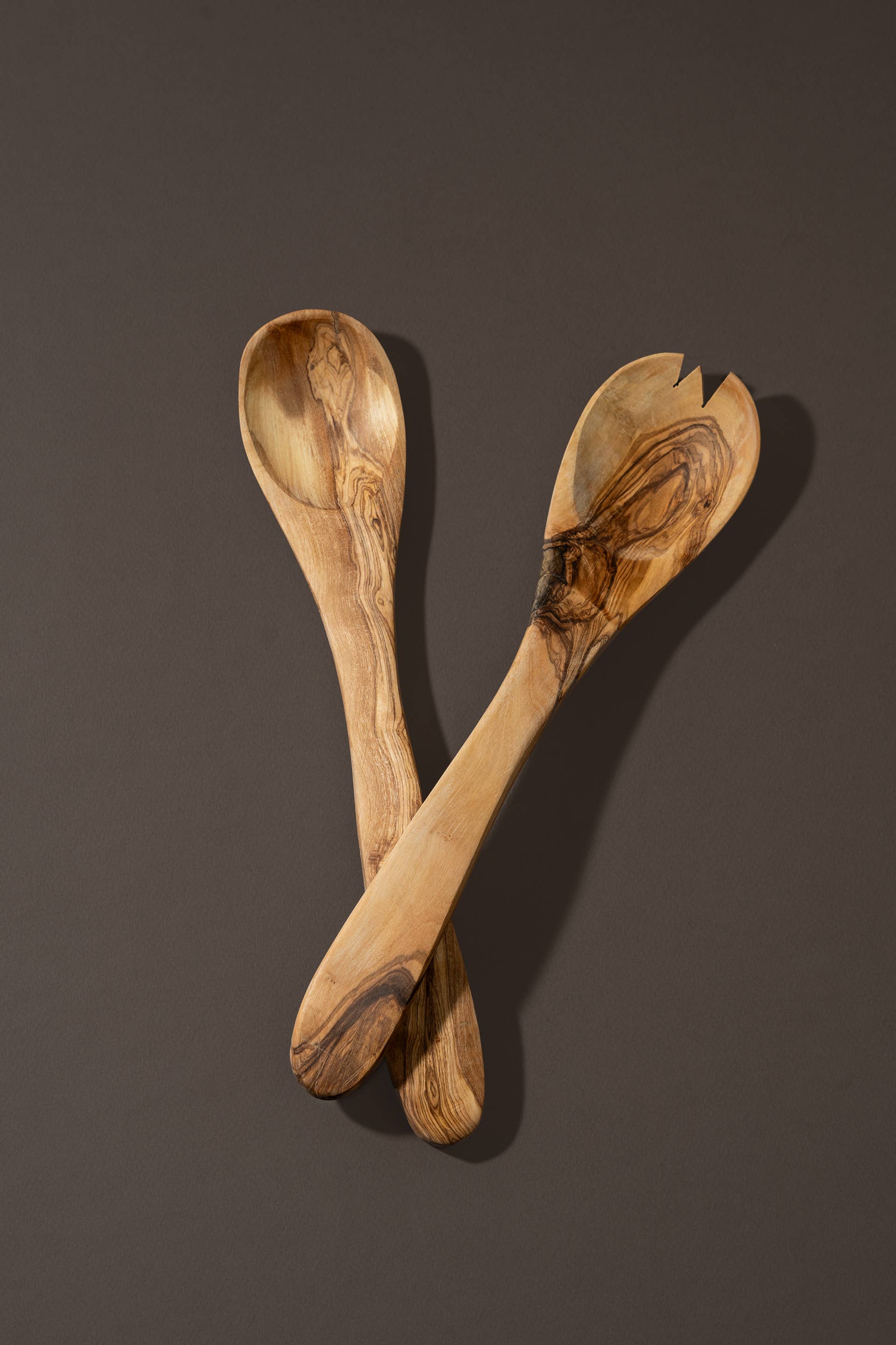 Natural Olive Wood Utensils Serving Set