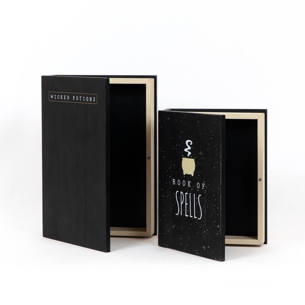 50442 - 8x12 box w/hinge s/2 (BOOK SPELLS) HALLOWEEN Decor