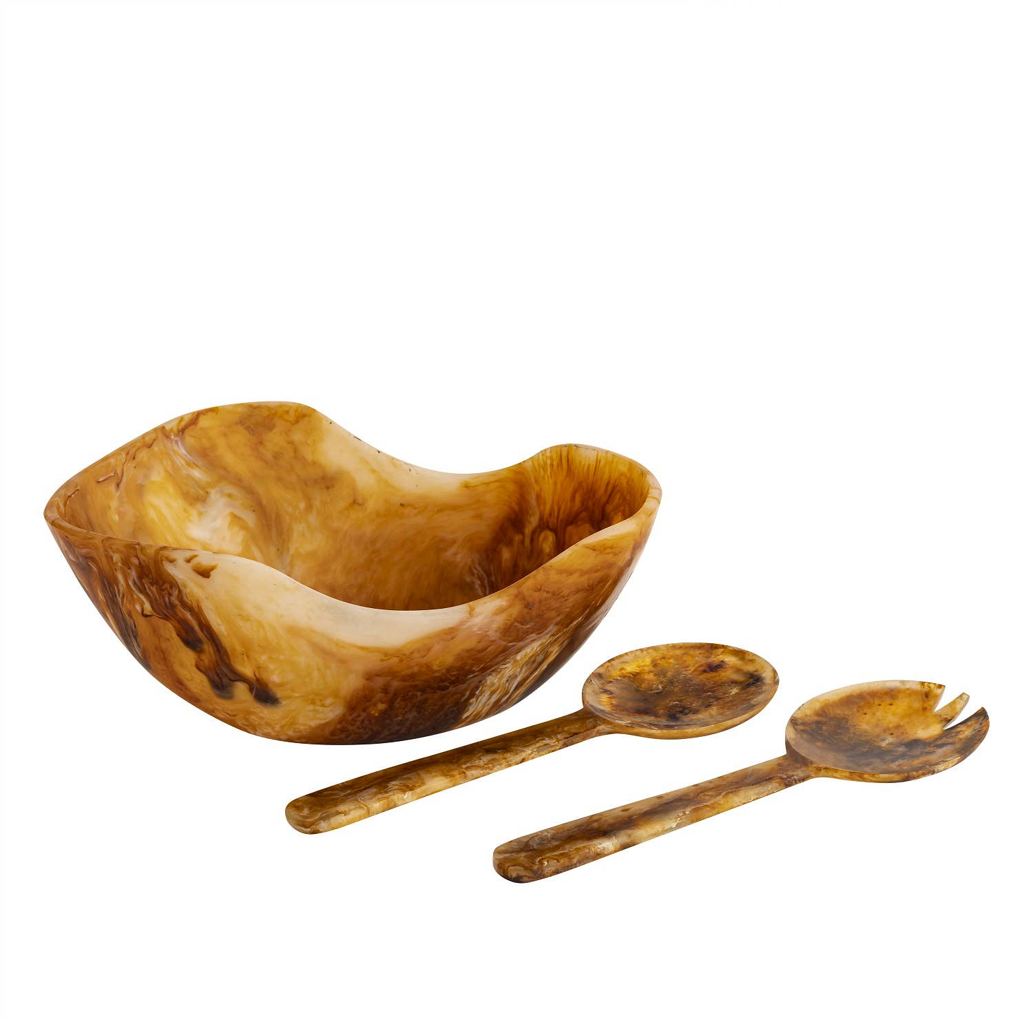 Tortoiseshell Salad Servers Set of 2
