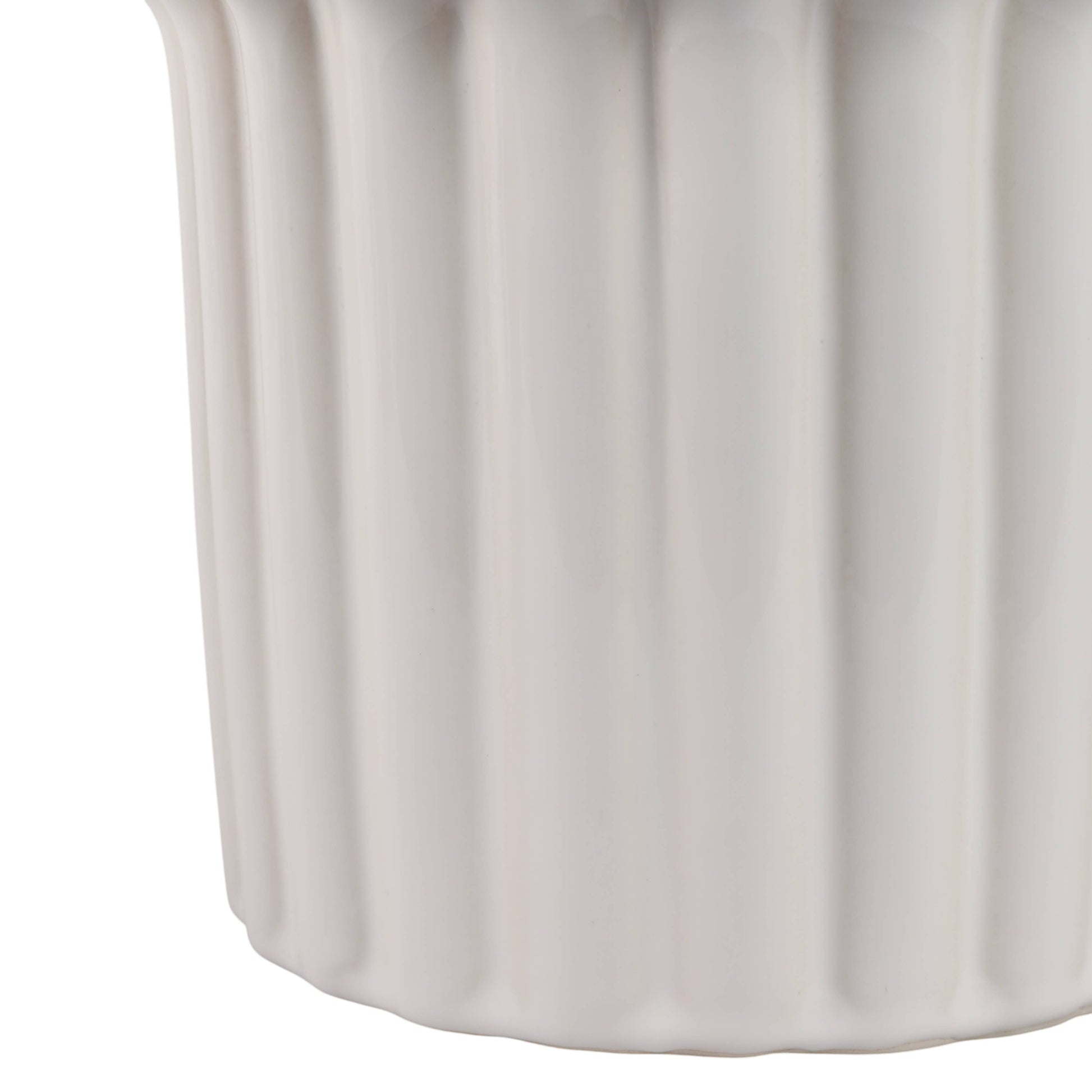 Stoneware Vertical Ridged Planters Set of 2 - Ivory, 9/7 in.