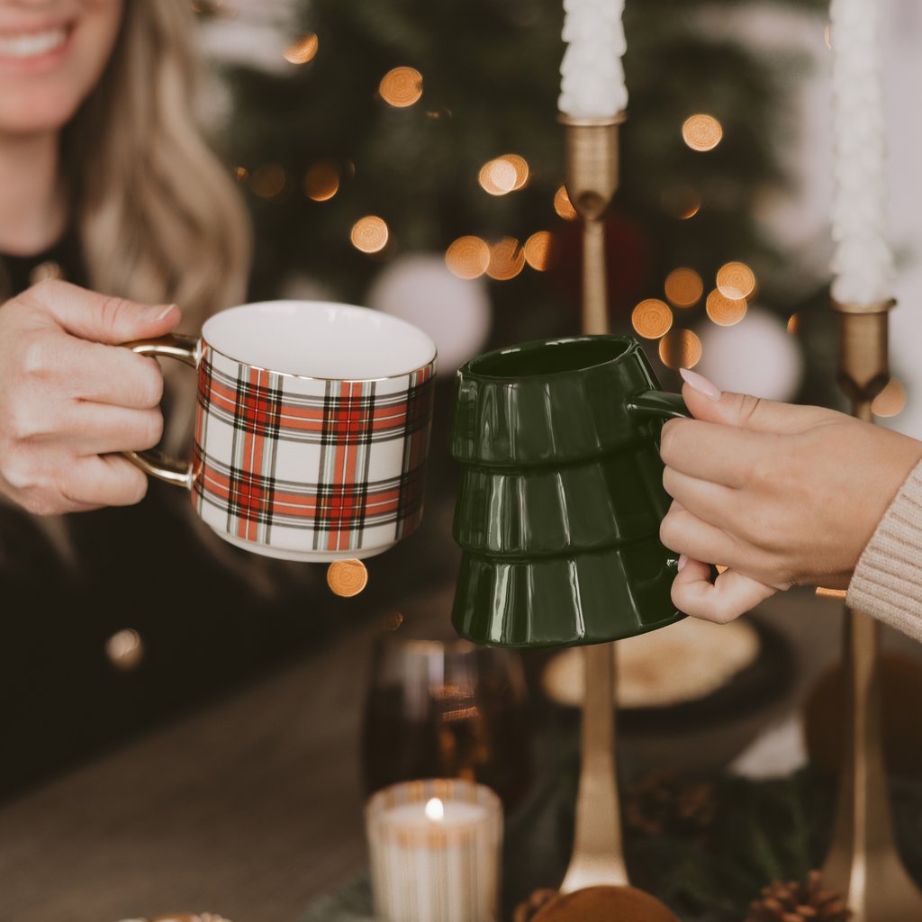 *NEW* White Plaid Coffee Mug - Christmas Decor & Gifts