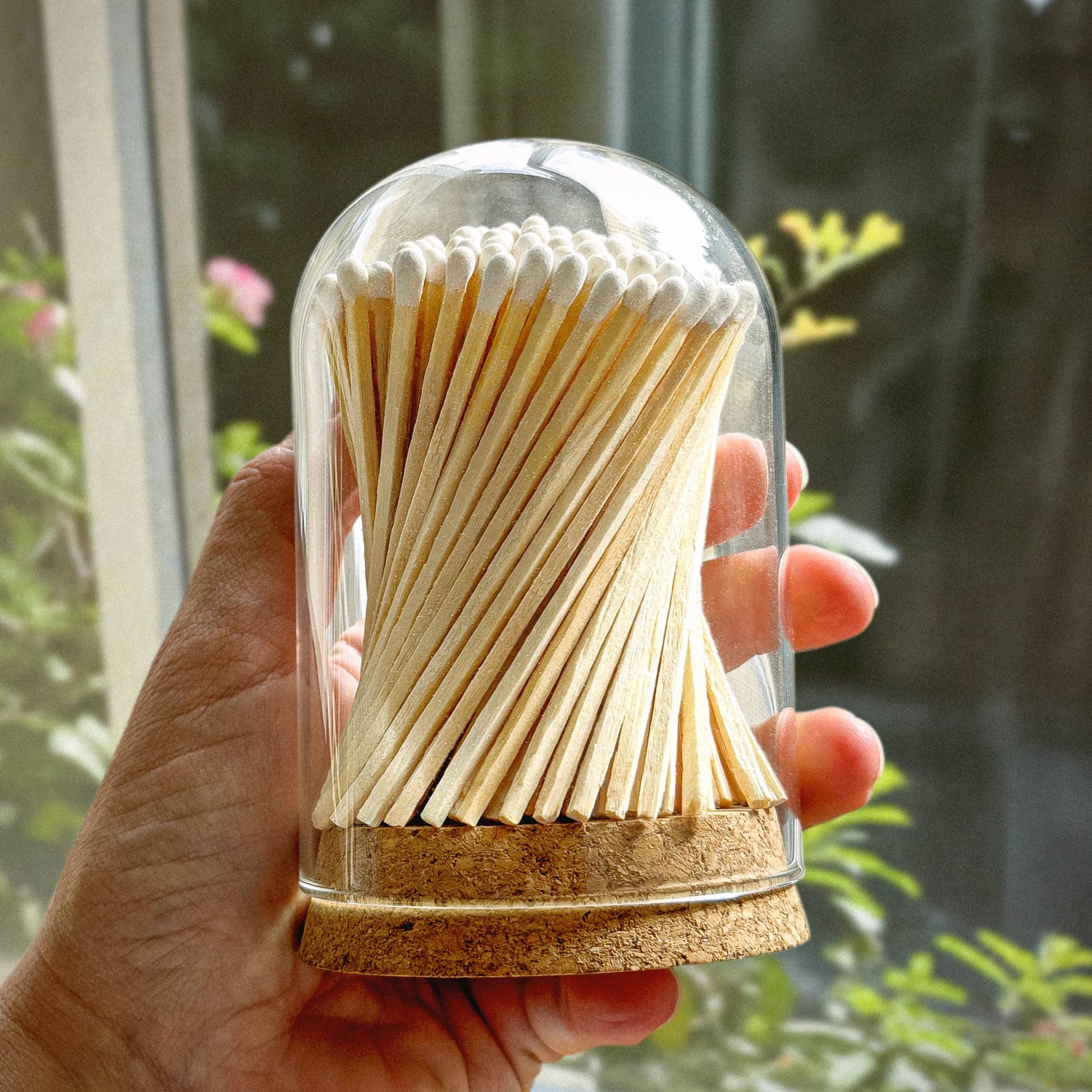 4" Matches in Premium Glass Cloche - Color of Your Choice