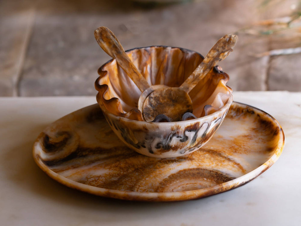 Tortoiseshell Salad Servers Set of 2