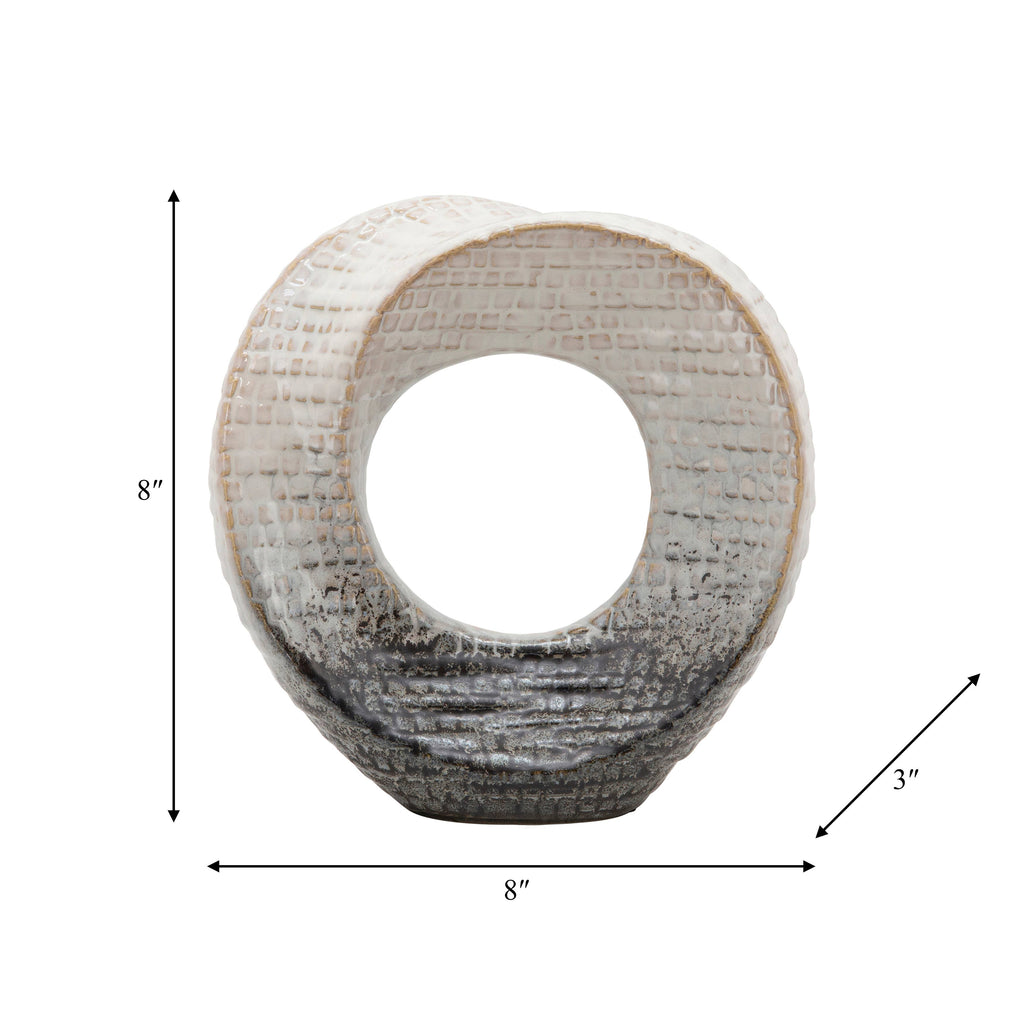 Ceramic Abstract Circular Cutout Sculpture