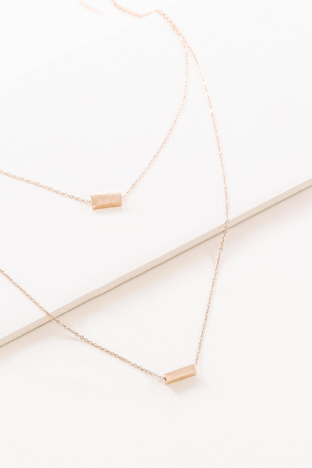 Strike a Pose Bar Layered Necklace | Rose Gold (14K)