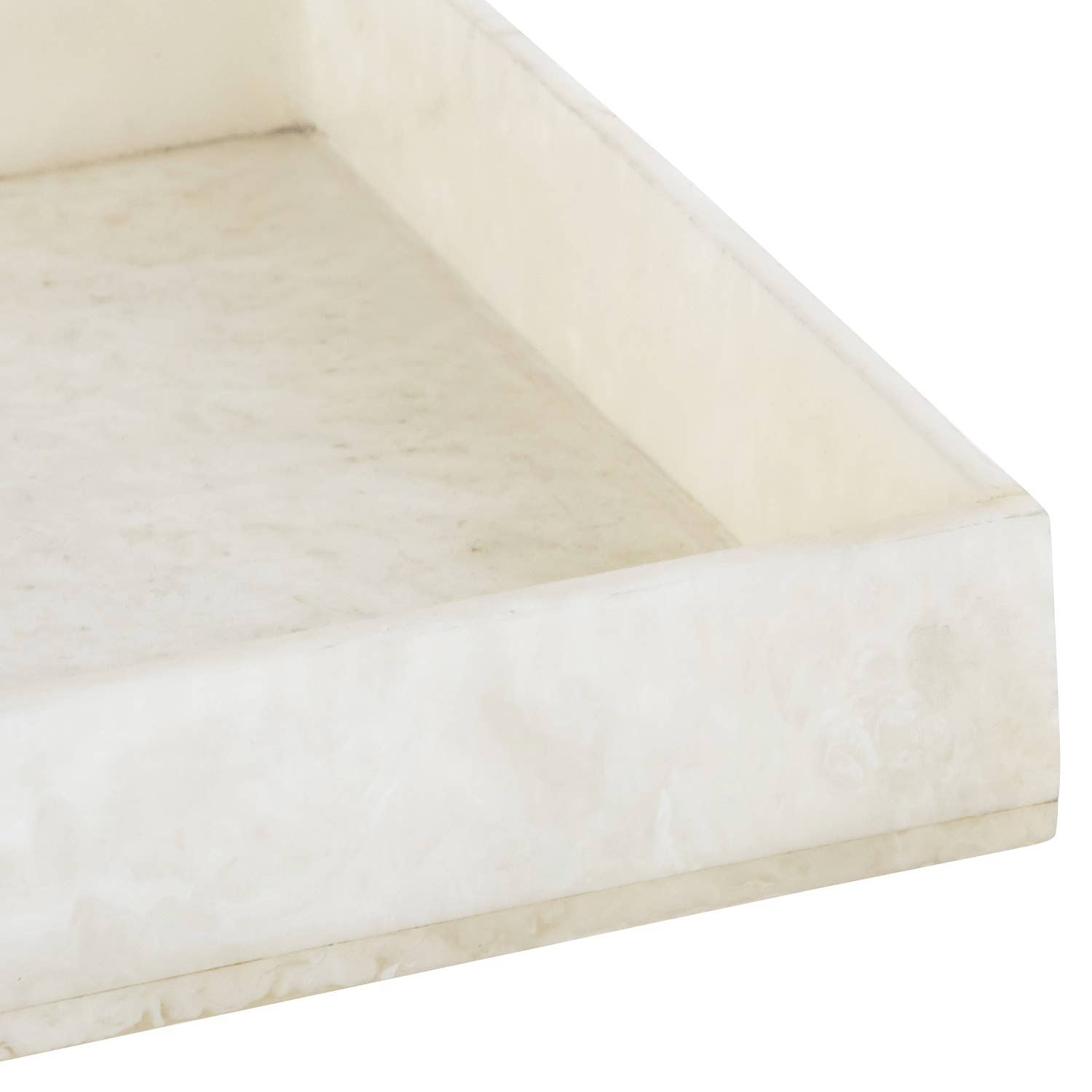 White Resin Rectangular Tray L 18.1" X W 11.81" X H 1.97"