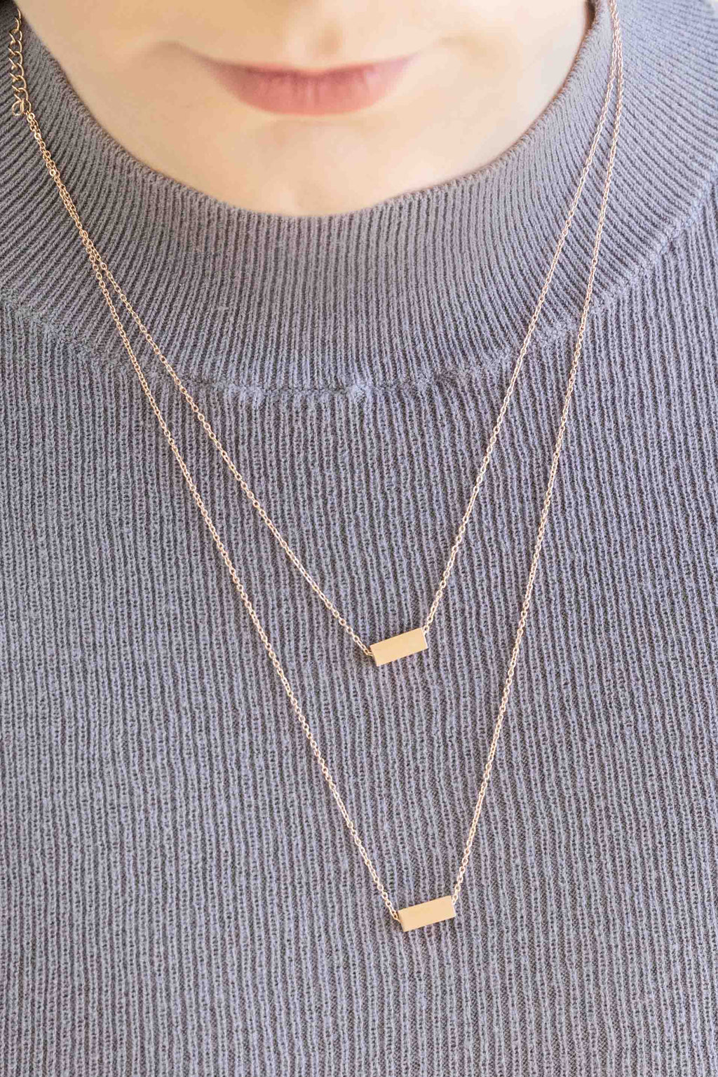 Strike a Pose Bar Layered Necklace | Rose Gold (14K)