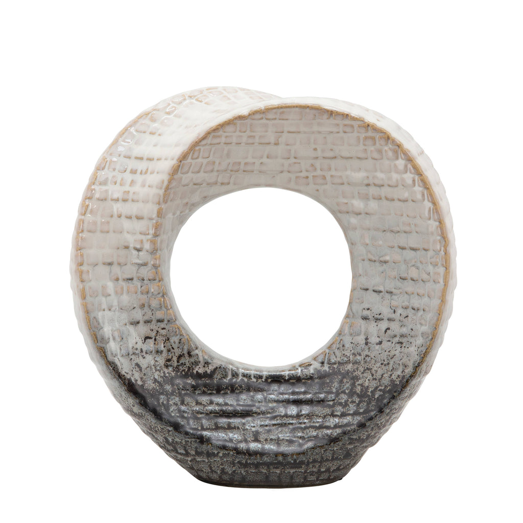 Ceramic Abstract Circular Cutout Sculpture