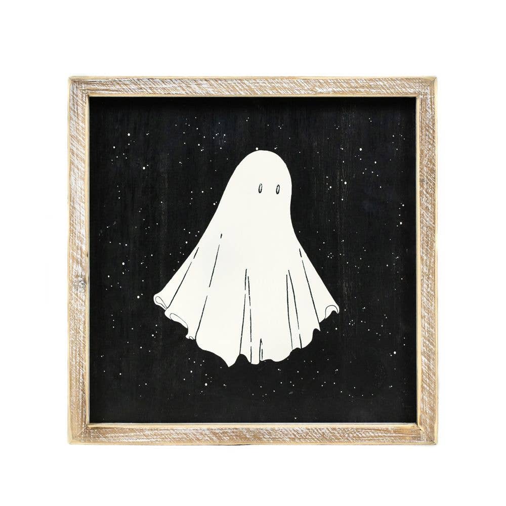 50500 - 10x10 wood sign (GHOST/LEAF) Halloween Fall Décor