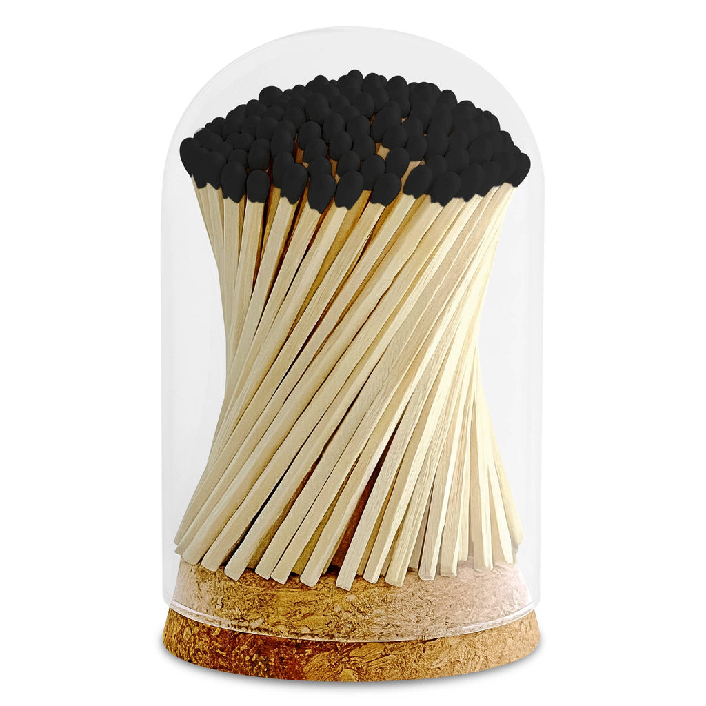 4" Matches in Premium Glass Cloche - Color of Your Choice