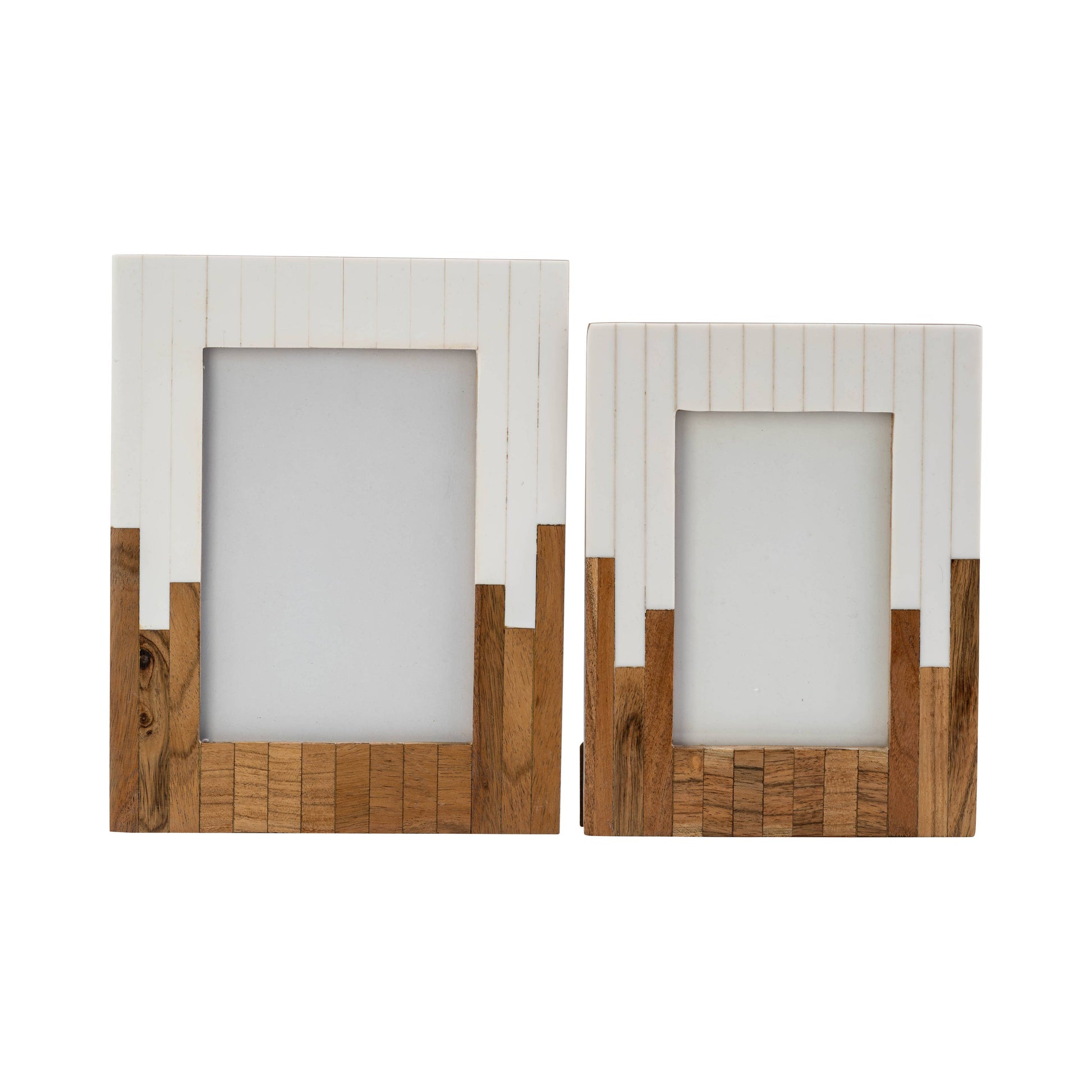 Resin Wood Casual Two-Tone Photo Frame - White, 4x6 in.