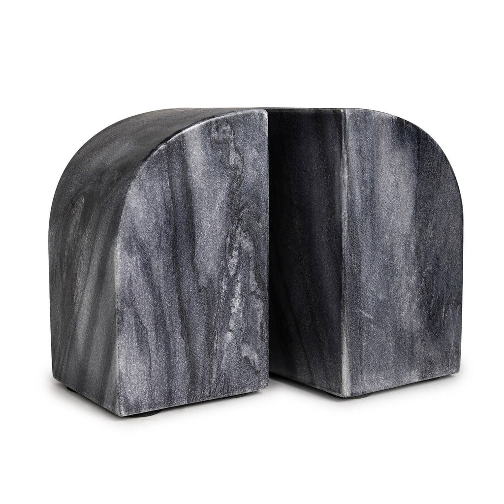 Set of 2 Grey Marble Bookends
