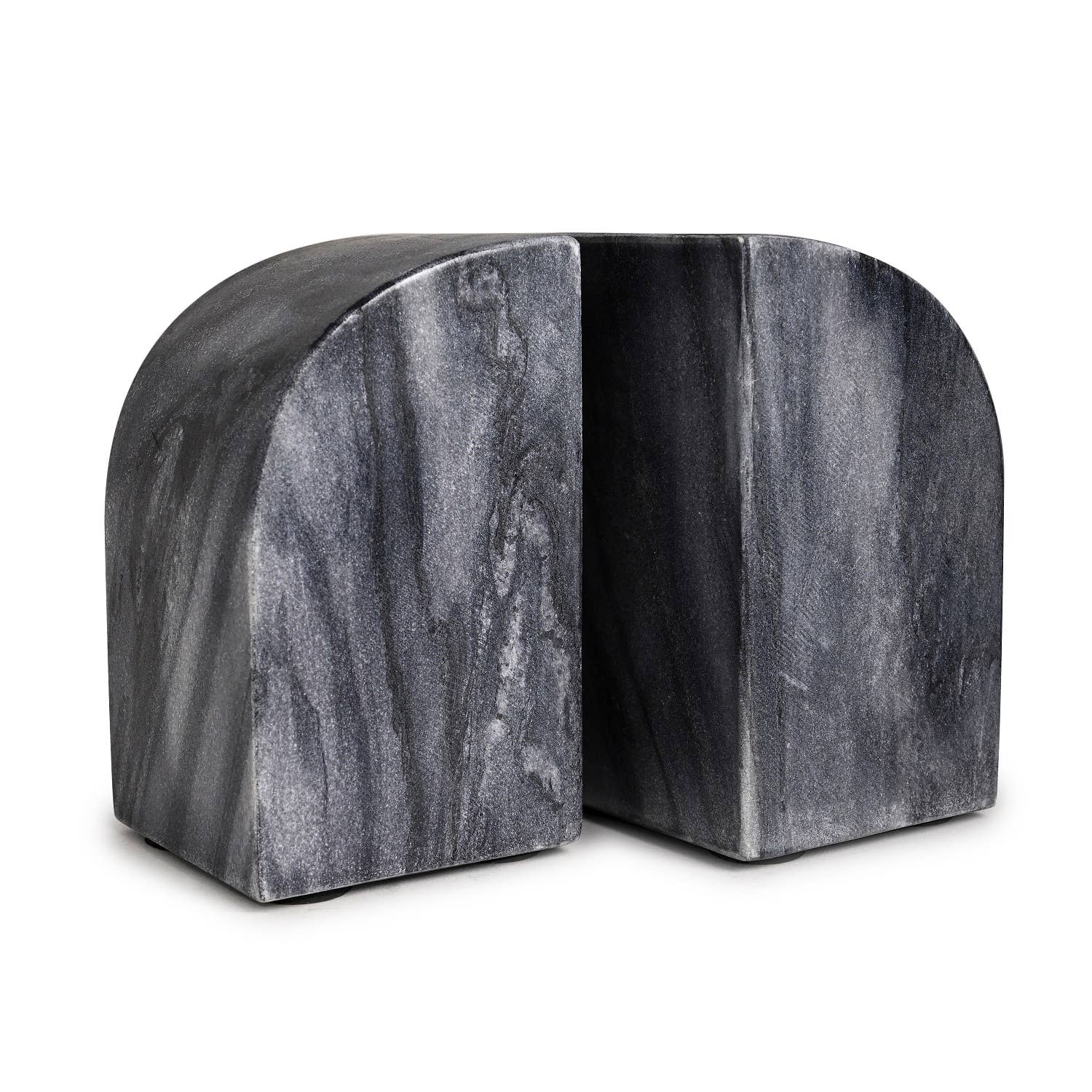 Set of 2 Grey Marble Bookends