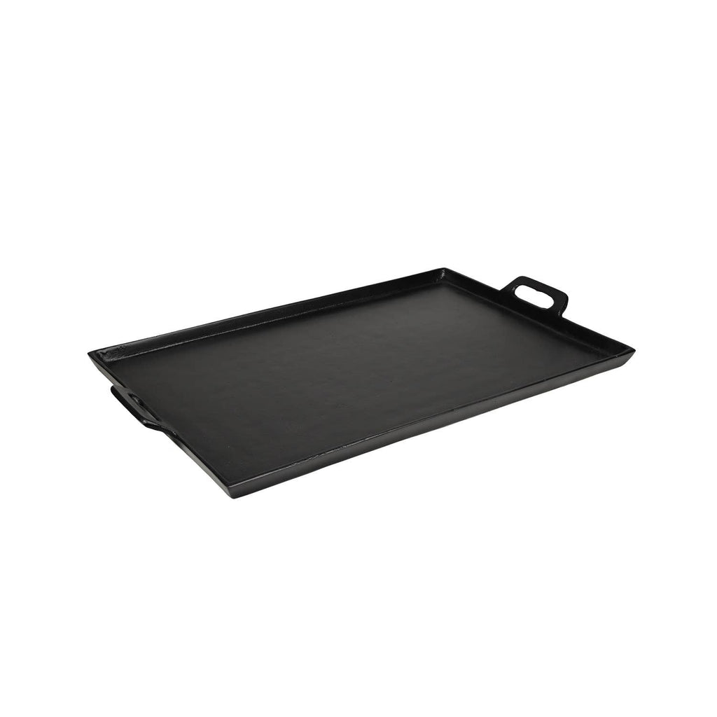Black Alum. Tray with Handles 15x25”