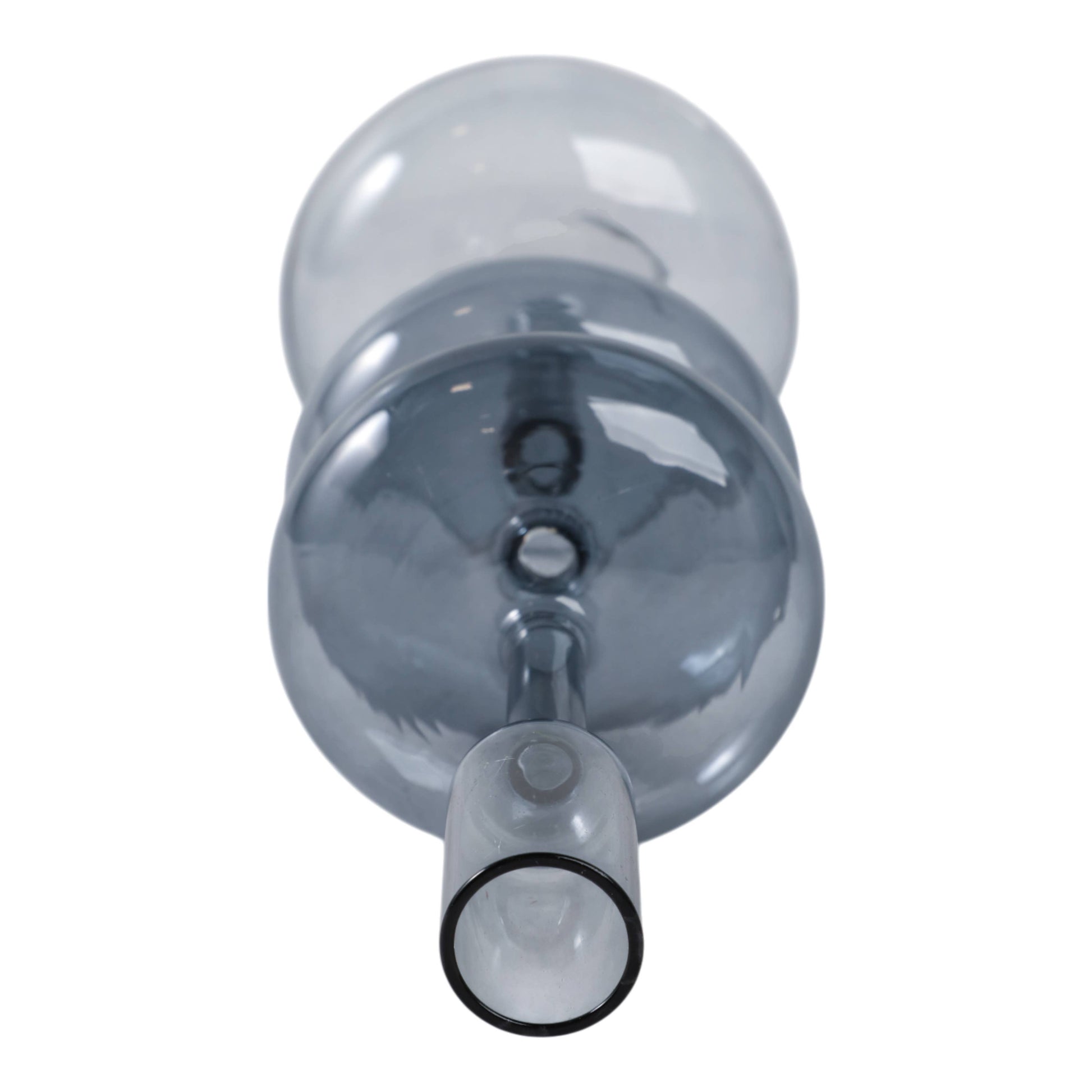 Candle Holder - Blue Glass Retro Bubble Taper, 11 in.